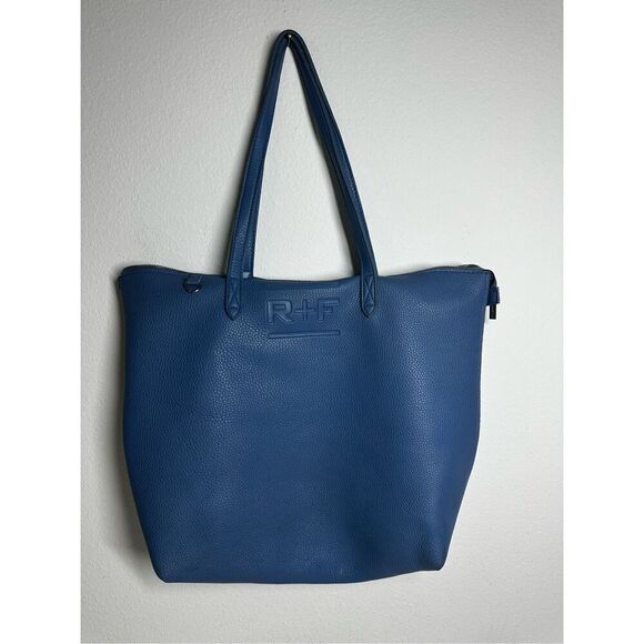 RODAN + FIELDS Blue Leather Purse/Travel Tote Shopper WITH Make-up Bag Pouch - Picture 1 of 16